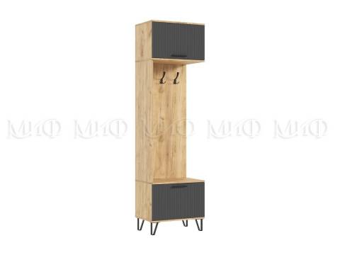 Шкаф с вешалками Флэш Браш Графит, Дуб Крафт