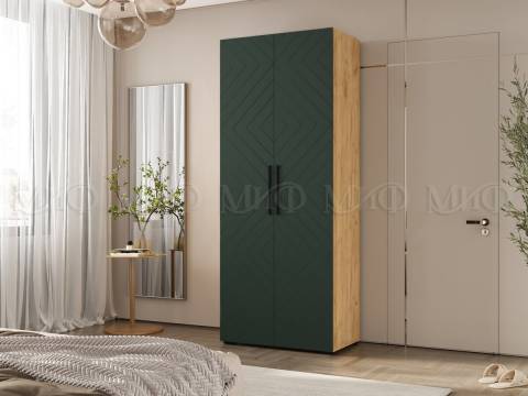 Шкаф двухстворчатый (900) Флэш Браш Мени Грин, Дуб Крафт