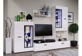 Гостиная Нэнси NEW Вариант №3 Белый глянец холодный