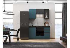 Кухня Техно-6 1500 мм Графит/Атлантик софт