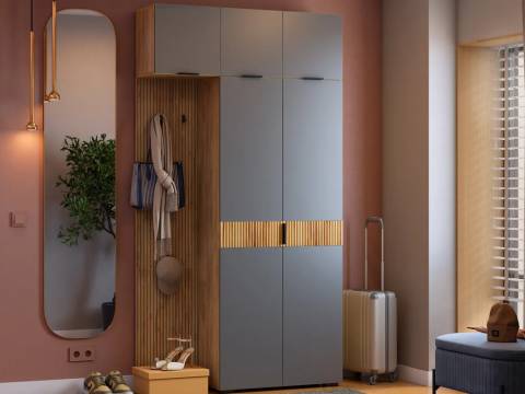 Прихожая Мебельсон К10 дуб крафт золотой/графит