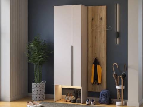 Прихожая Мебельсон К18 дуб крафт золотой/кашемир