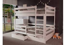 Двухъярусная кровать без крыши белый 80х190 см с ящиками