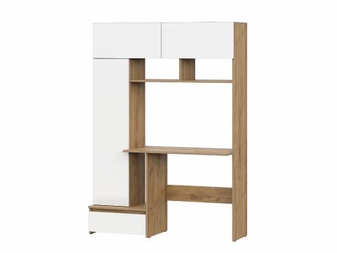 Стол компьютерный Некст 1 Дуб Золотой/Белый