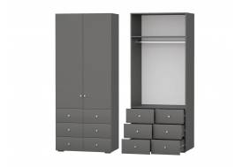 Шкаф 2-х дверный с шестью ящиками 4-75937