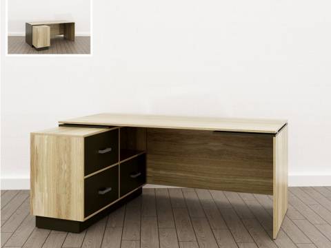 Стол дизайн Левый (О-6) Eclectic lite Дуб рокпайл-Скала