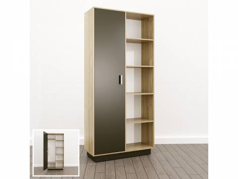 Шкаф комбинированный Левый (О-13) Eclectic lite Дуб рокпайл-Скала