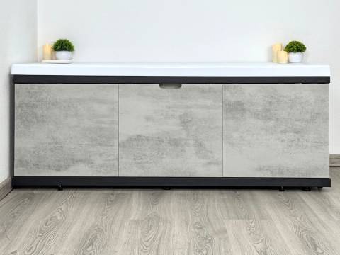 Экран под ванну МДФ Rita Black 1600 мм серый бетон