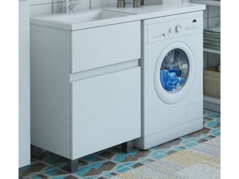 Тумба с раковиной Dallas Luxe 1100 напольная 2 ящика левая