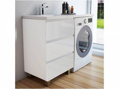 Тумба с раковиной Dallas Luxe 1000 напольная 3 ящика левая