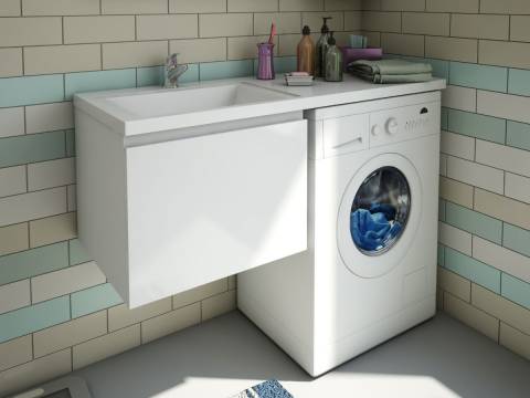 Тумба с раковиной Dallas Luxe 1200 навесная 1 ящик левая