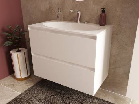 Тумба с раковиной Malta 800 навесная 2 ящика