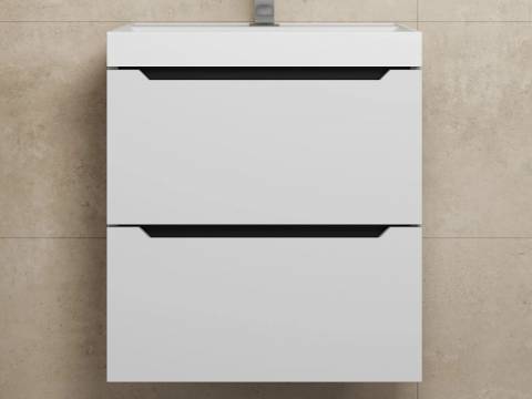 Тумба с раковиной Uperwood Tanos NEW 50 см белая/графит