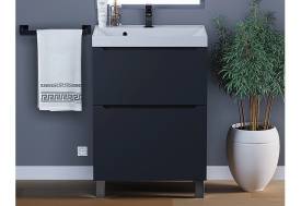 Тумба с раковиной Uperwood Tanos 2 ящика напольная 60 см черная
