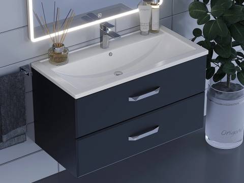 Тумба с раковиной Uperwood Foster черная 90 см