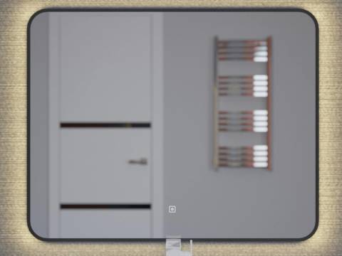 Зеркало Uperwood Modul черное теплая подсветка 60х80 см