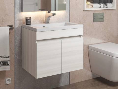 Тумба с раковиной Uperwood Eva Дуб Харбор белый 50 см