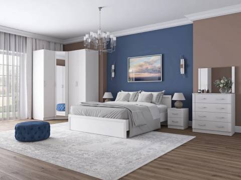 Спальня Нокс Белый текстурный