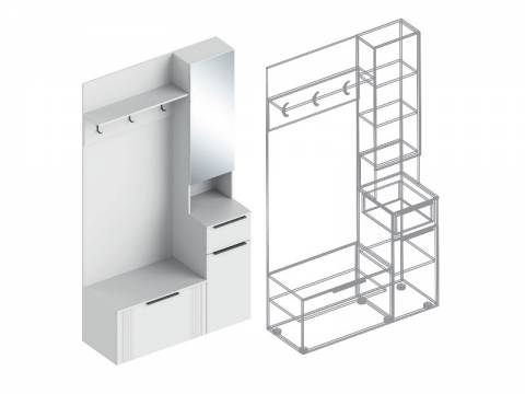 Прихожая Вита правая белый лофт