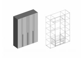 Шкаф Вита 4-створки для одежды тёмно серый лофт