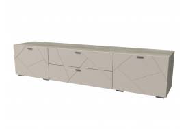 Тумба под ТВ 2 ящика и 2 двери Скайлайн дуб серый/сантьяго софт