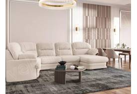 Диван угловой большой П-образный Квин 6 без механизма Ultra Sand