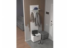 Тумба с вешалкой в прихожую арт. 181 белый