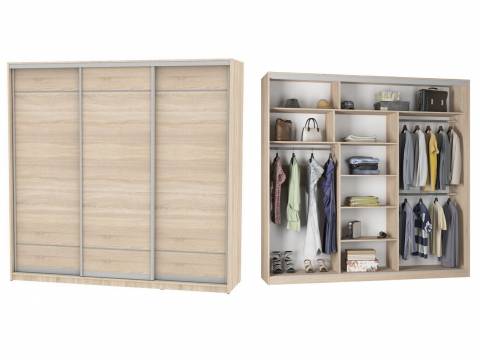 Шкаф-купе Белла B-220х235х60-3 (D7D7D7)