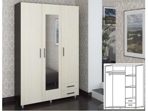 Шкаф распашной ШК 302 с зеркалом