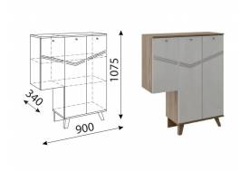 Тумба трехдверная правая Лимба М08
